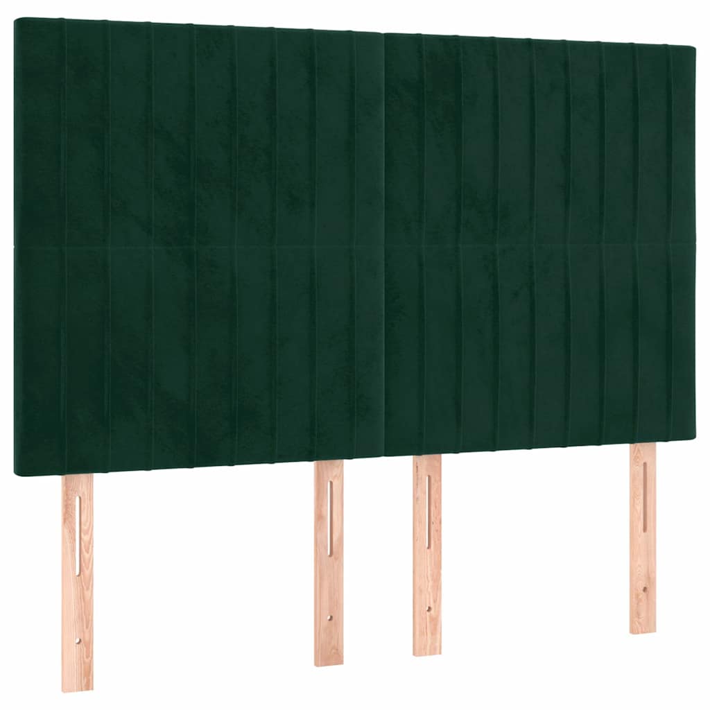 Vidaxl hoofdbord donkergroen 144x5x118 128 cm fluweel