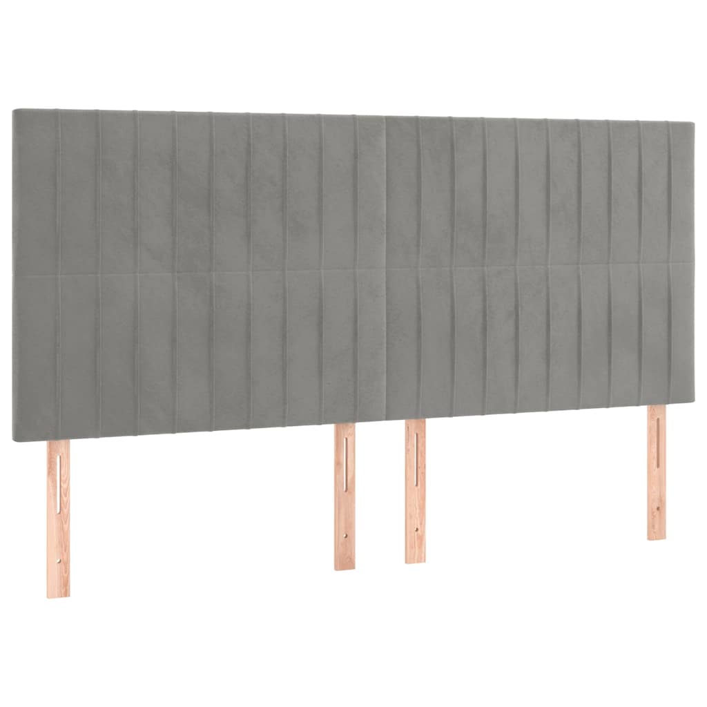 Vidaxl hoofdbord lichtgrijs 180x5x118 128 cm fluweel