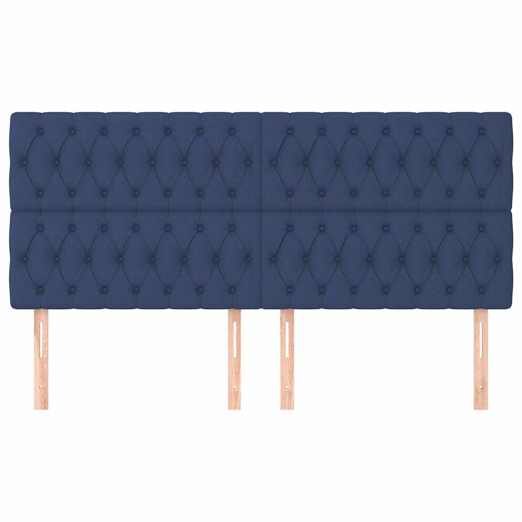 Vidaxl hoofdbord blauw 180x7x118 128 cm stof