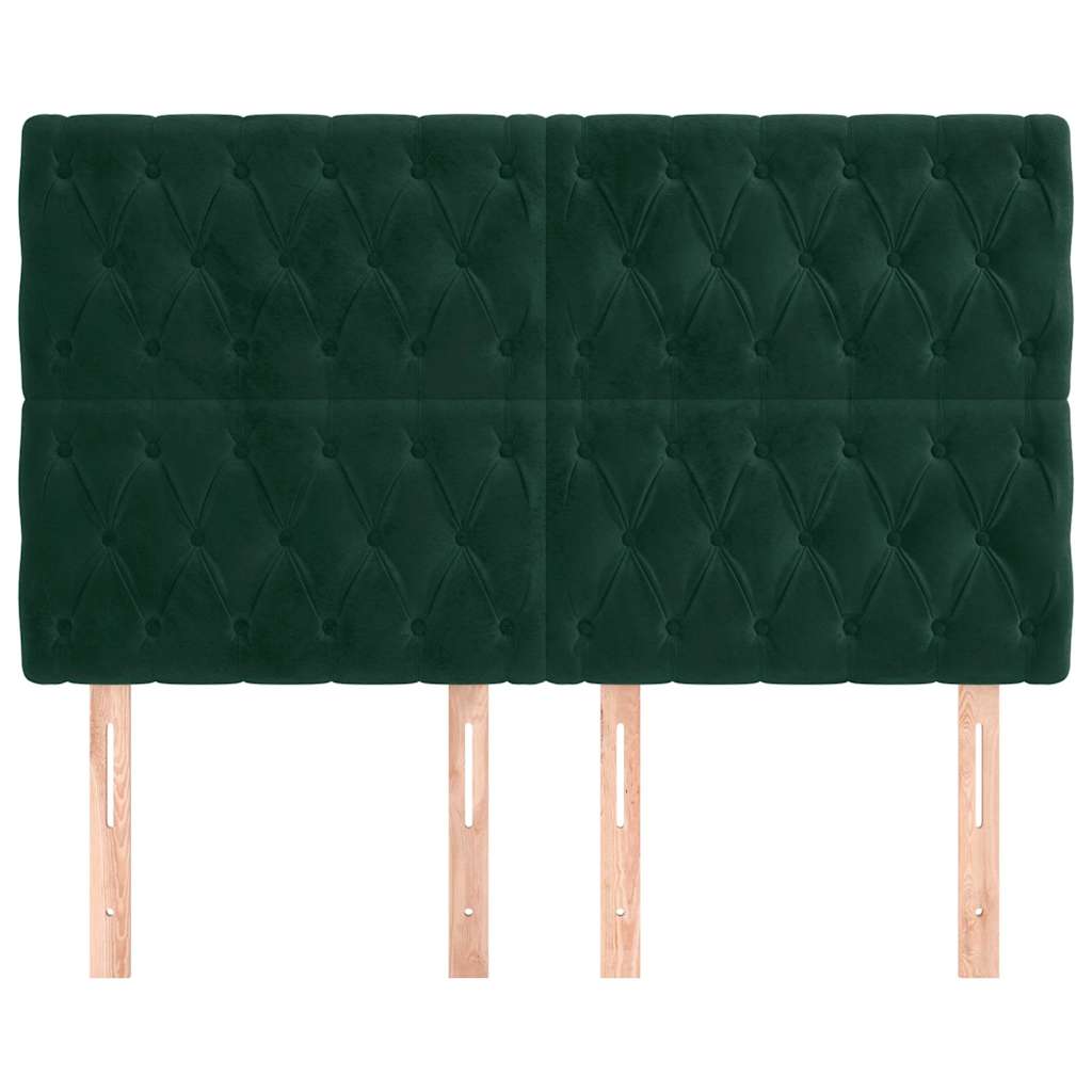 Vidaxl hoofdbord donkergroen 144x7x118 128 cm fluweel