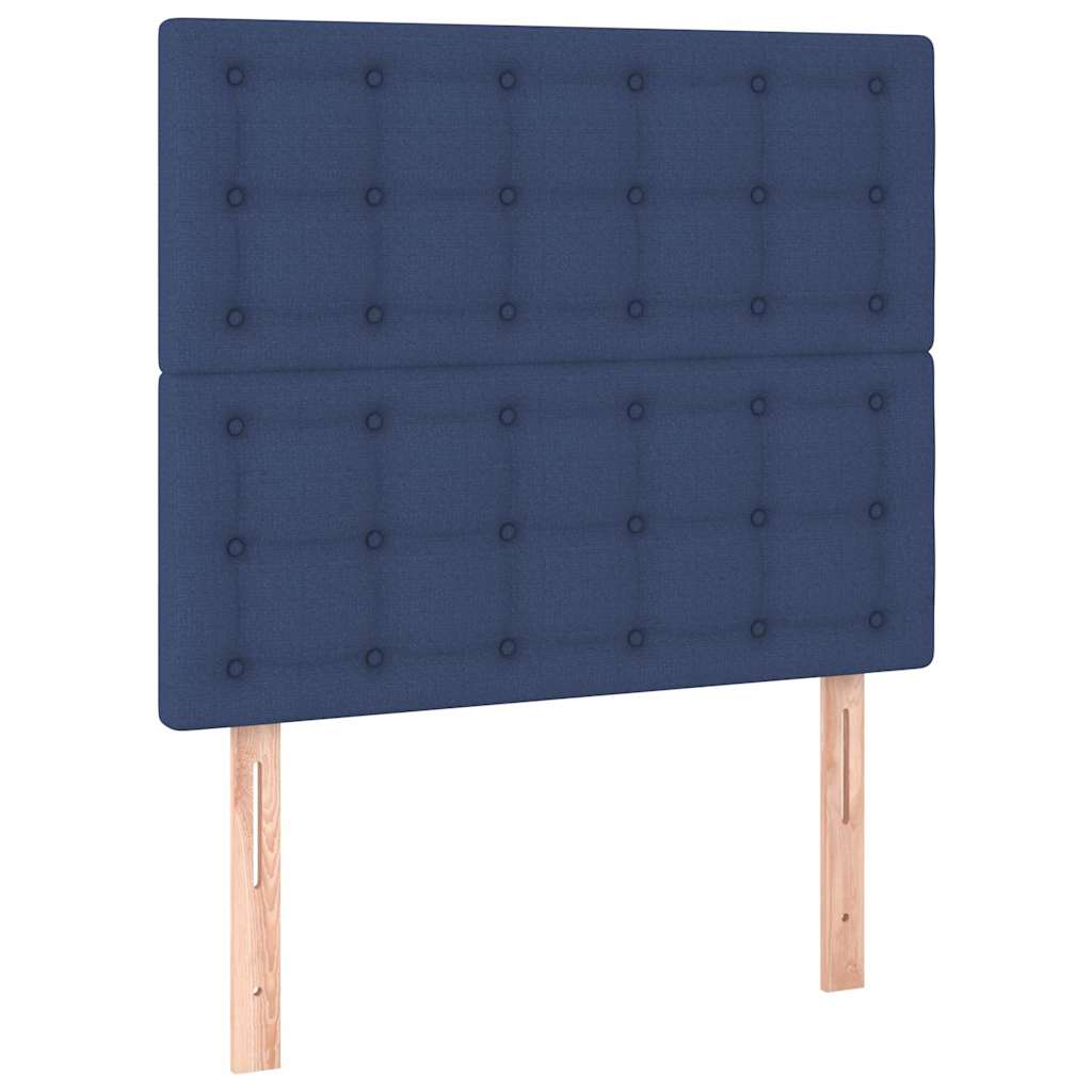 Vidaxl hoofdbord blauw 90x5x118 128 cm stof