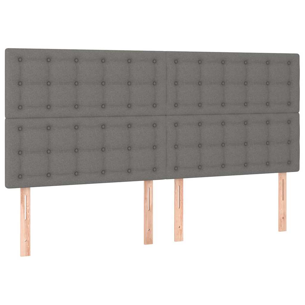 Vidaxl hoofdbord donkergrijs 180x5x118 128 cm stof