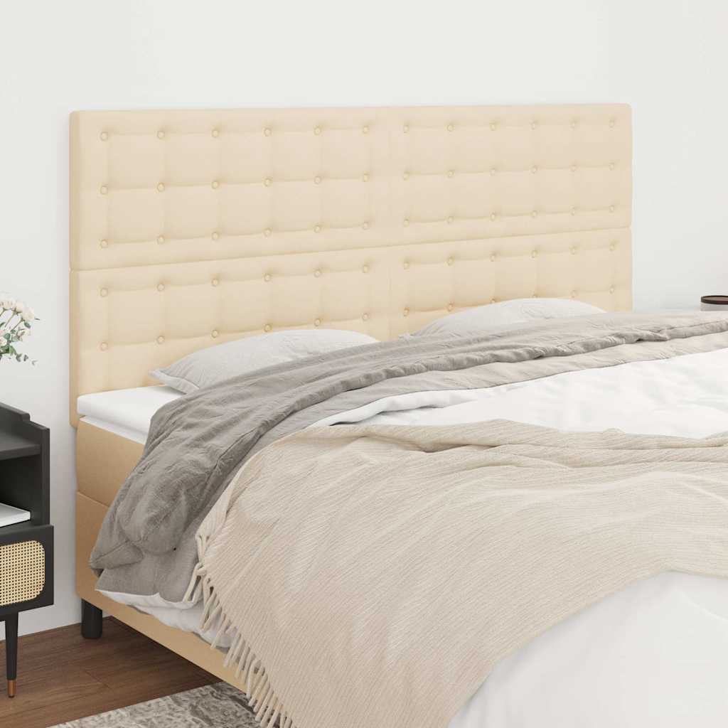 Vidaxl hoofdbord crème 200x5x118 128 cm stof