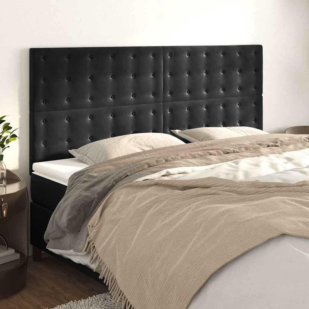 Vidaxl hoofdbord zwart 160x5x118 128 cm fluweel