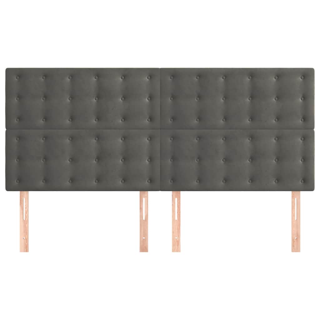 Vidaxl hoofdbord donkergrijs 180x5x118 128 cm fluweel