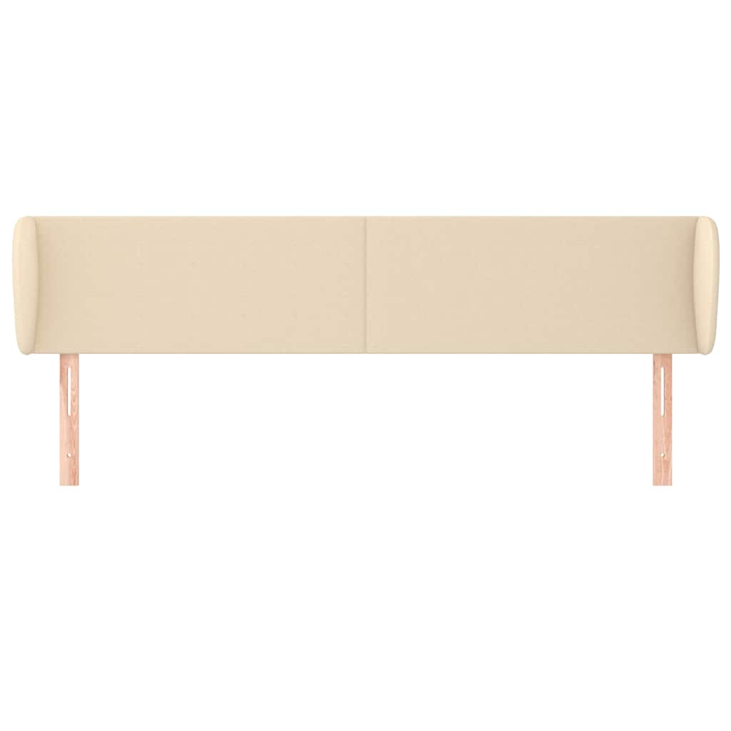 Vidaxl hoofdbord met randen 203x23x78 88 cm stof crèmekleurig