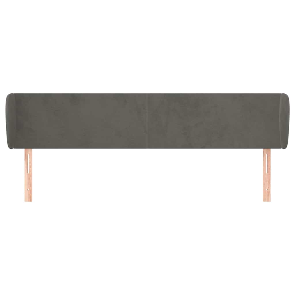 Vidaxl hoofdbord met randen 163x23x78 88 cm fluweel donkergrijs