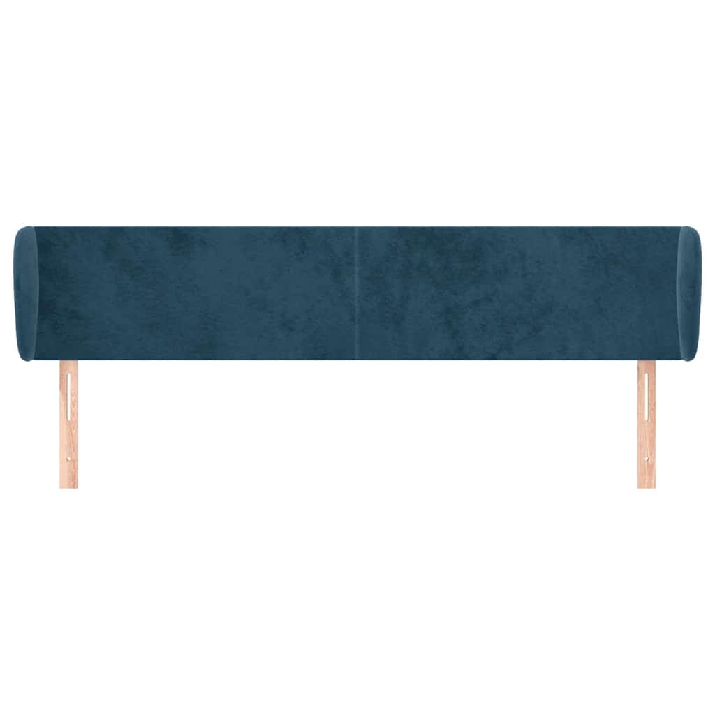 Vidaxl hoofdbord met randen 183x23x78 88 cm fluweel donkerblauw