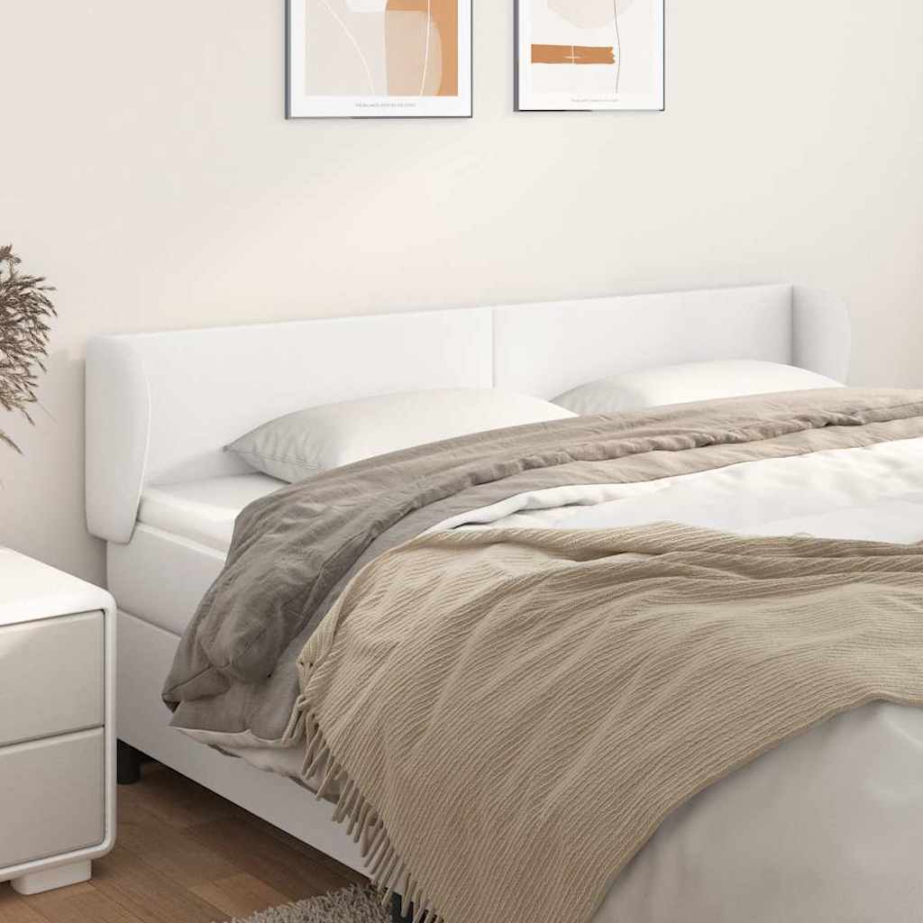Vidaxl hoofdbord met randen 163x23x78 88 cm kunstleer wit
