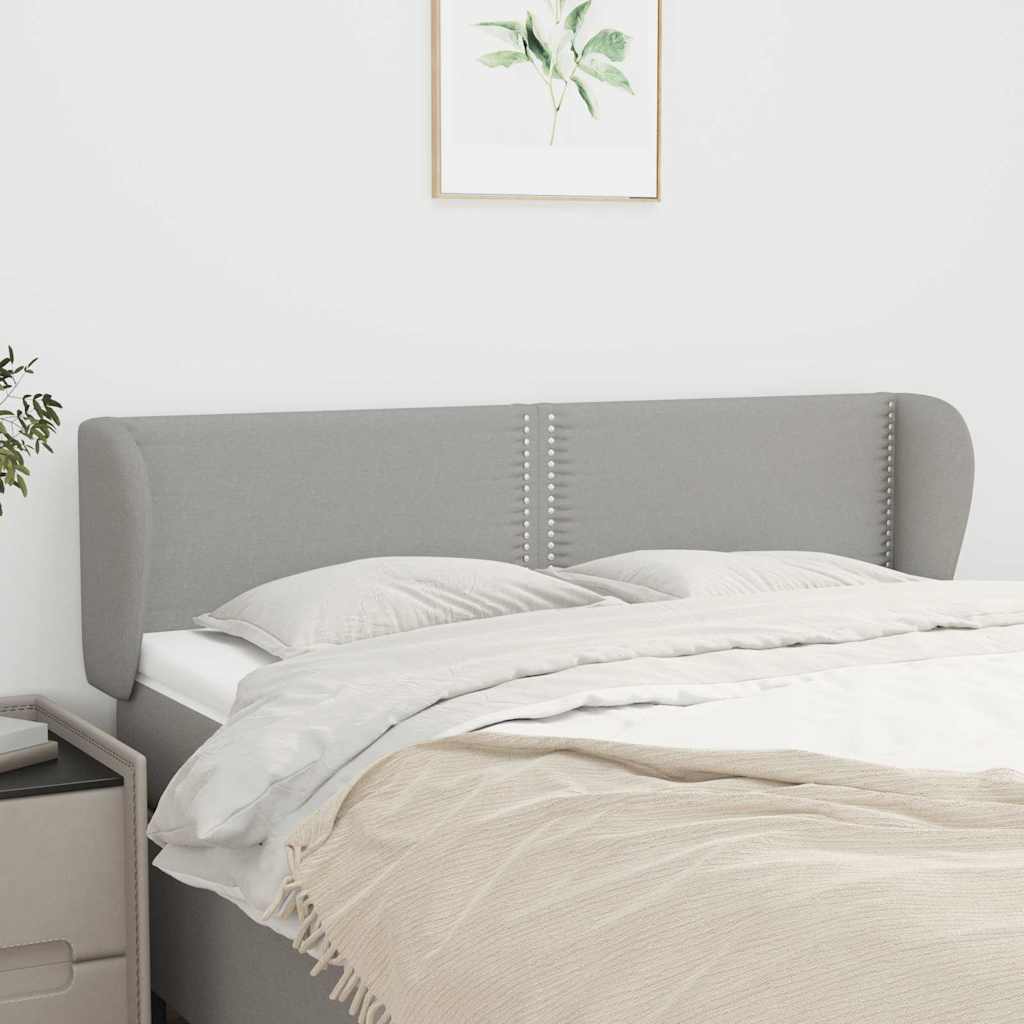 Vidaxl hoofdbord met randen 147x23x78 88 cm stof lichtgrijs
