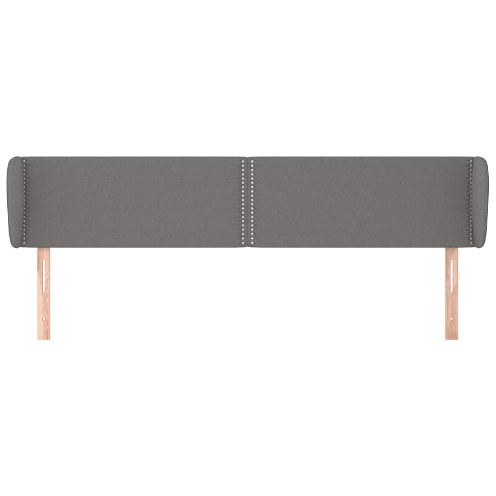 Vidaxl hoofdbord met randen 203x23x78 88 cm stof donkergrijs