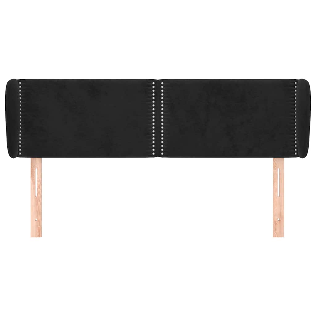 Vidaxl hoofdbord met randen 147x23x78 88 cm fluweel zwart