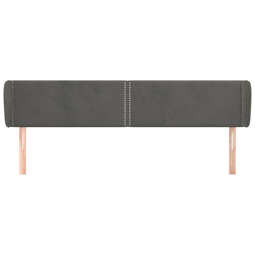 Vidaxl hoofdbord met randen 163x23x78 88 cm fluweel donkergrijs