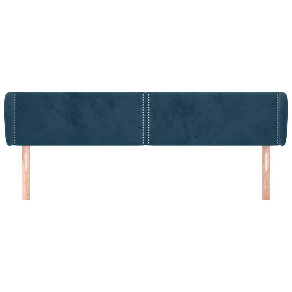 Vidaxl hoofdbord met randen 163x23x78 88 cm fluweel donkerblauw