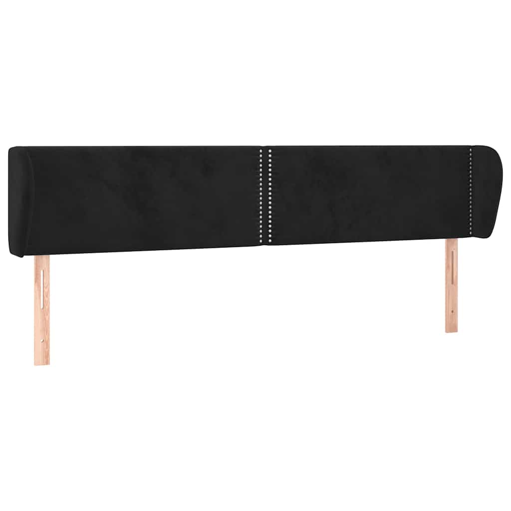 Vidaxl hoofdbord met randen 183x23x78 88 cm fluweel zwart