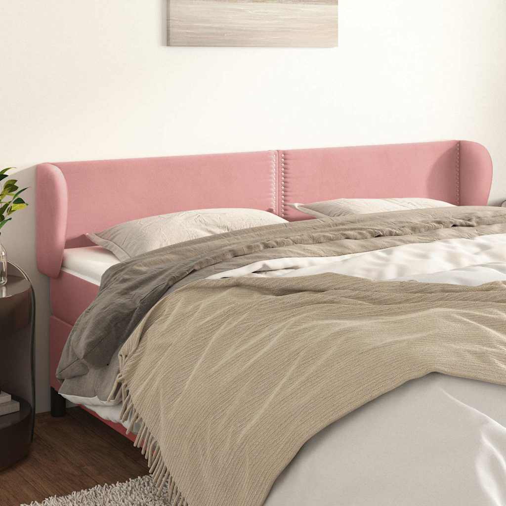 Vidaxl hoofdbord met randen 183x23x78 88 cm fluweel roze