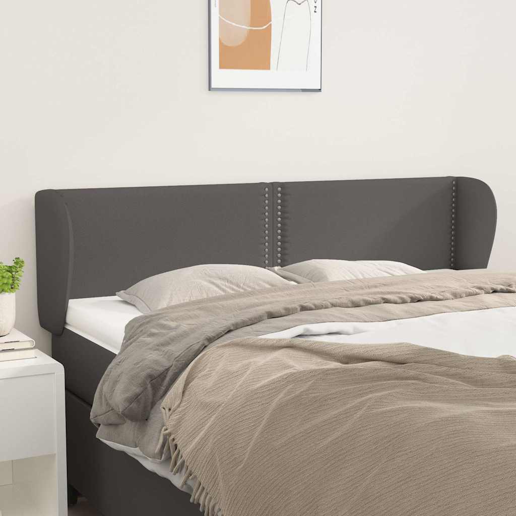 Vidaxl hoofdbord met randen 147x23x78 88 cm kunstleer grijs