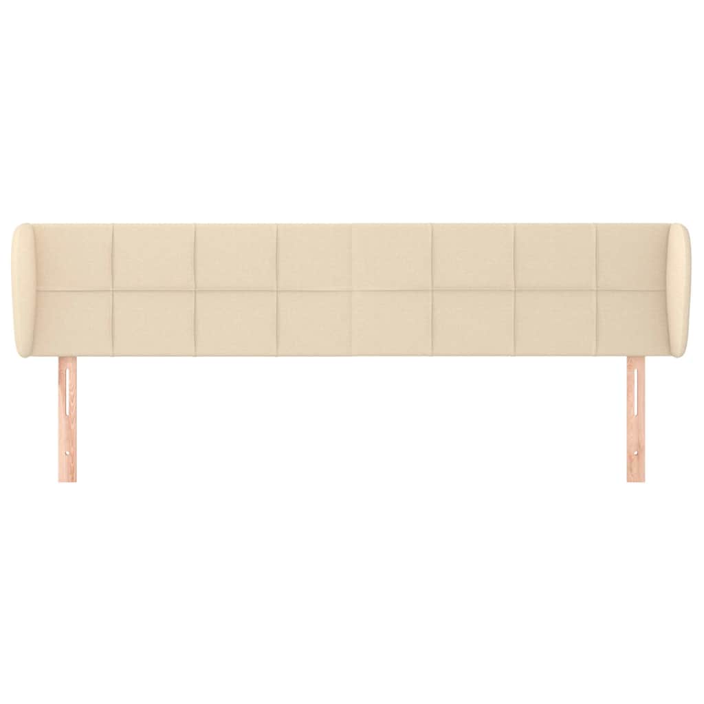 Vidaxl hoofdbord met randen 163x23x78 88 cm stof crèmekleurig