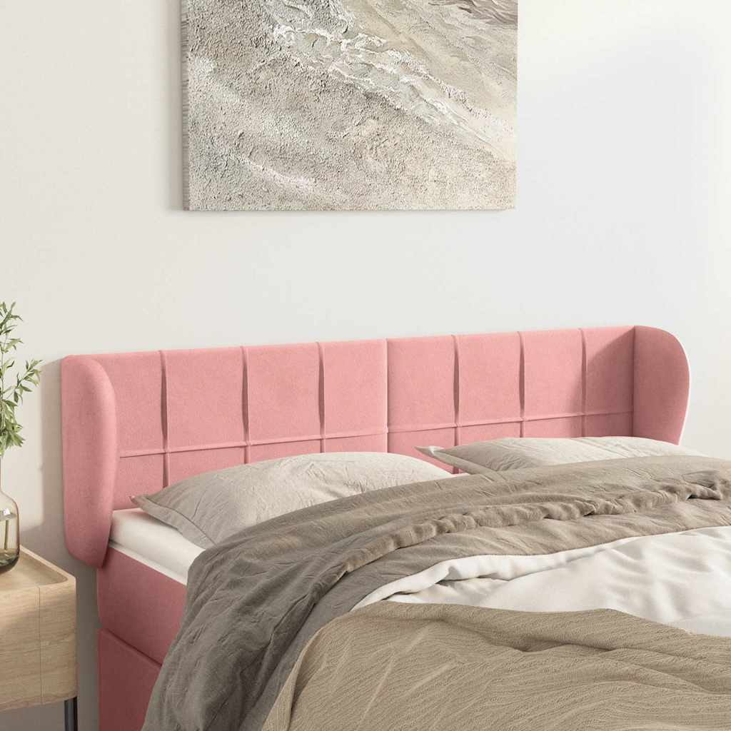 Vidaxl hoofdbord met randen 147x23x78 88 cm fluweel roze