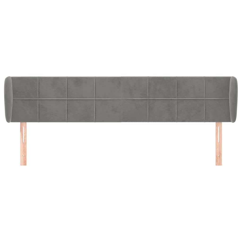 Vidaxl hoofdbord met randen 183x23x78 88 cm fluweel lichtgrijs