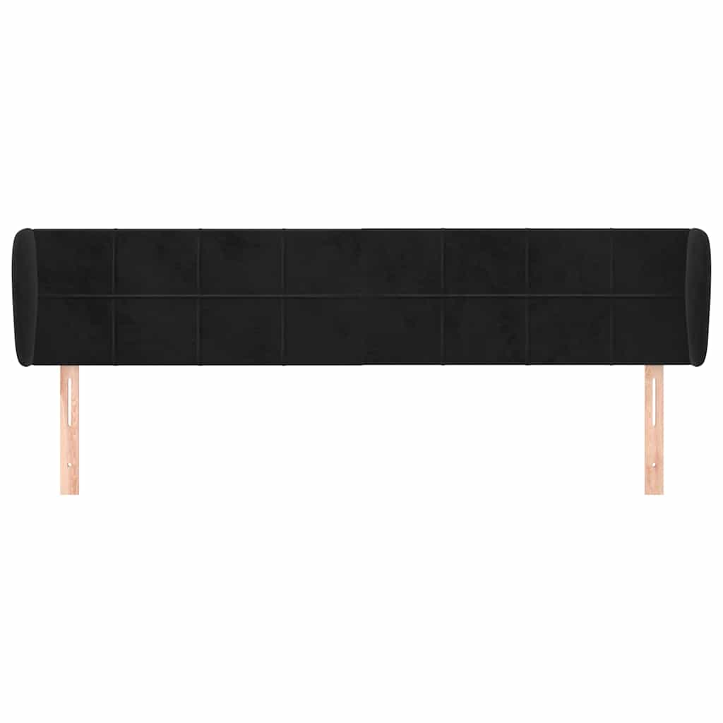 Vidaxl hoofdbord met randen 183x23x78 88 cm fluweel zwart