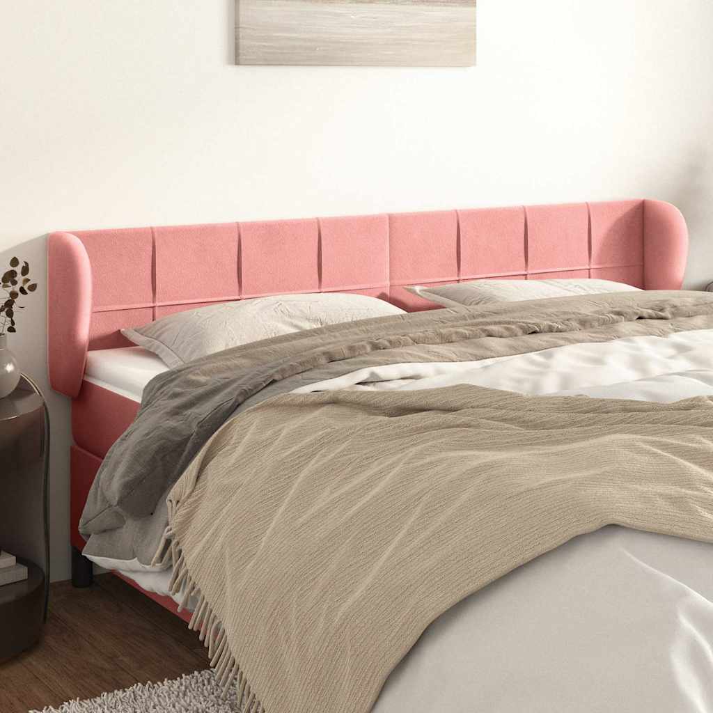 Vidaxl hoofdbord met randen 183x23x78 88 cm fluweel roze