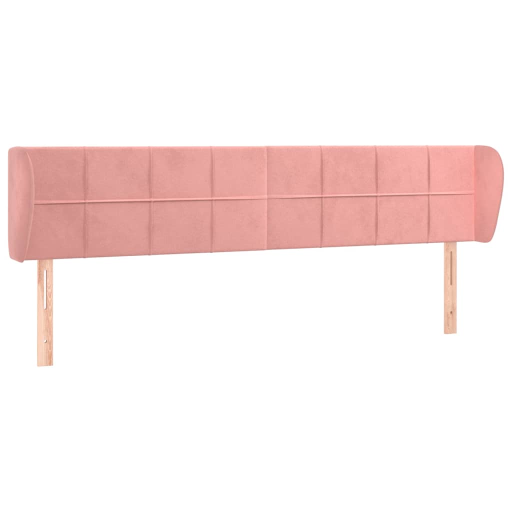 Vidaxl hoofdbord met randen 203x23x78 88 cm fluweel roze