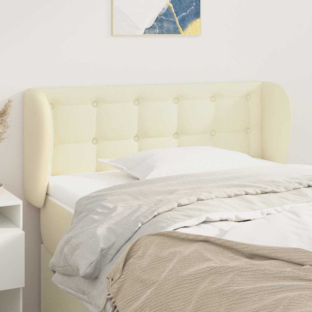Vidaxl hoofdbord met randen 93x23x78 88 cm kunstleer crèmekleurig