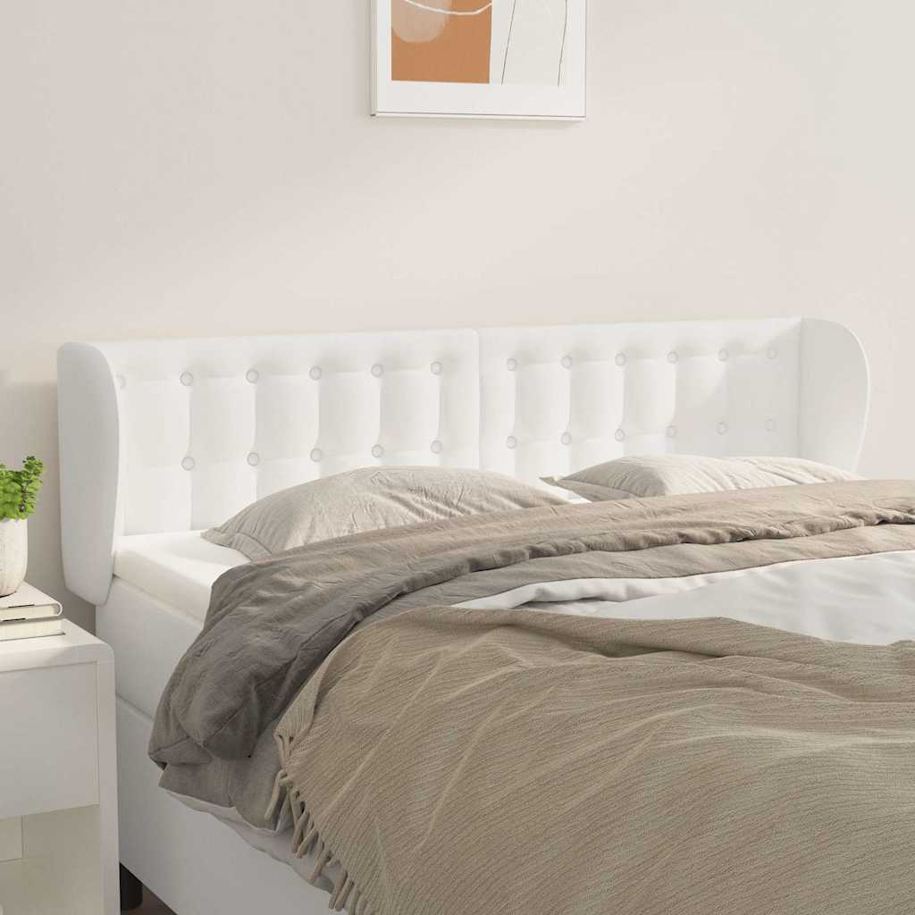 Vidaxl hoofdbord met randen 147x23x78 88 cm kunstleer wit