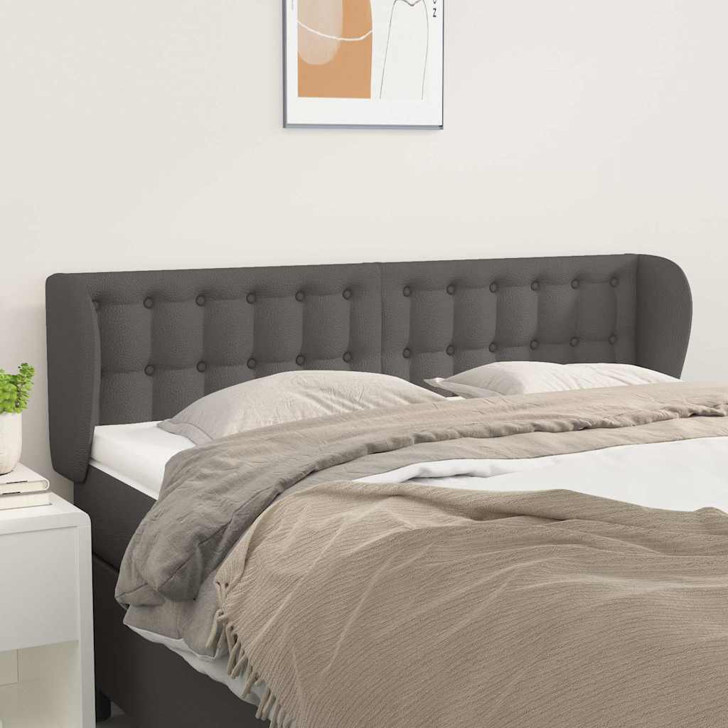 Vidaxl hoofdbord met randen 147x23x78 88 cm kunstleer grijs