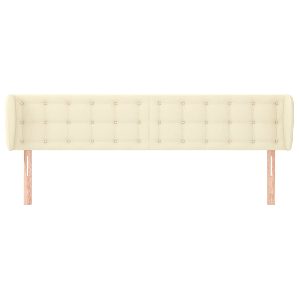 Vidaxl hoofdbord met randen 163x23x78 88 cm kunstleer crèmekleurig