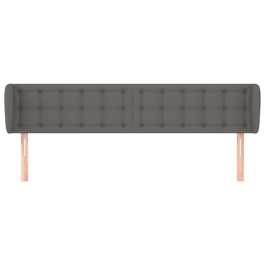 Vidaxl hoofdbord met randen 163x23x78 88 cm kunstleer grijs
