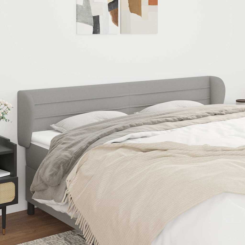 Vidaxl hoofdbord met randen 163x23x78 88 cm stof lichtgrijs