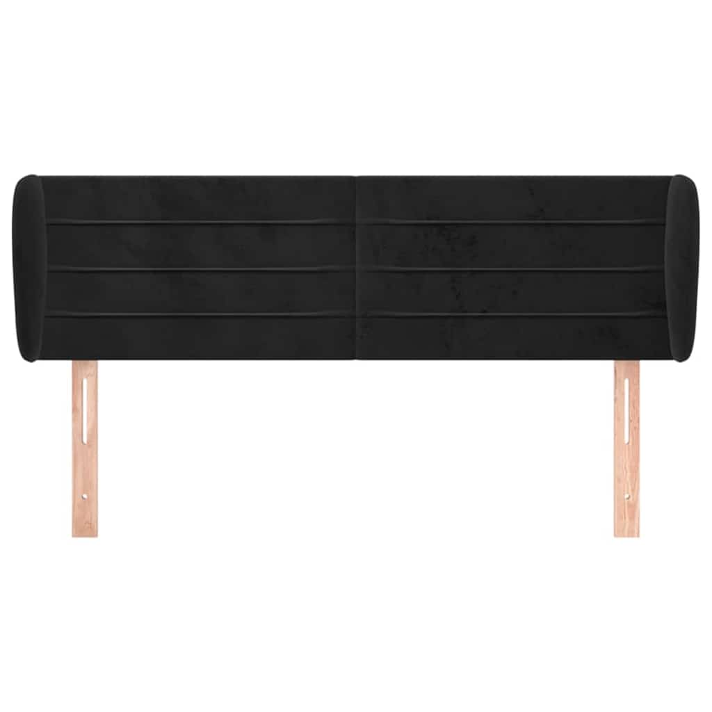 Vidaxl hoofdbord met randen 147x23x78 88 cm fluweel zwart