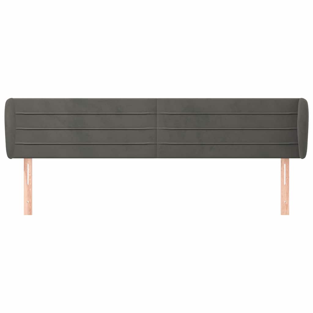 Vidaxl hoofdbord met randen 183x23x78 88 cm fluweel donkergrijs