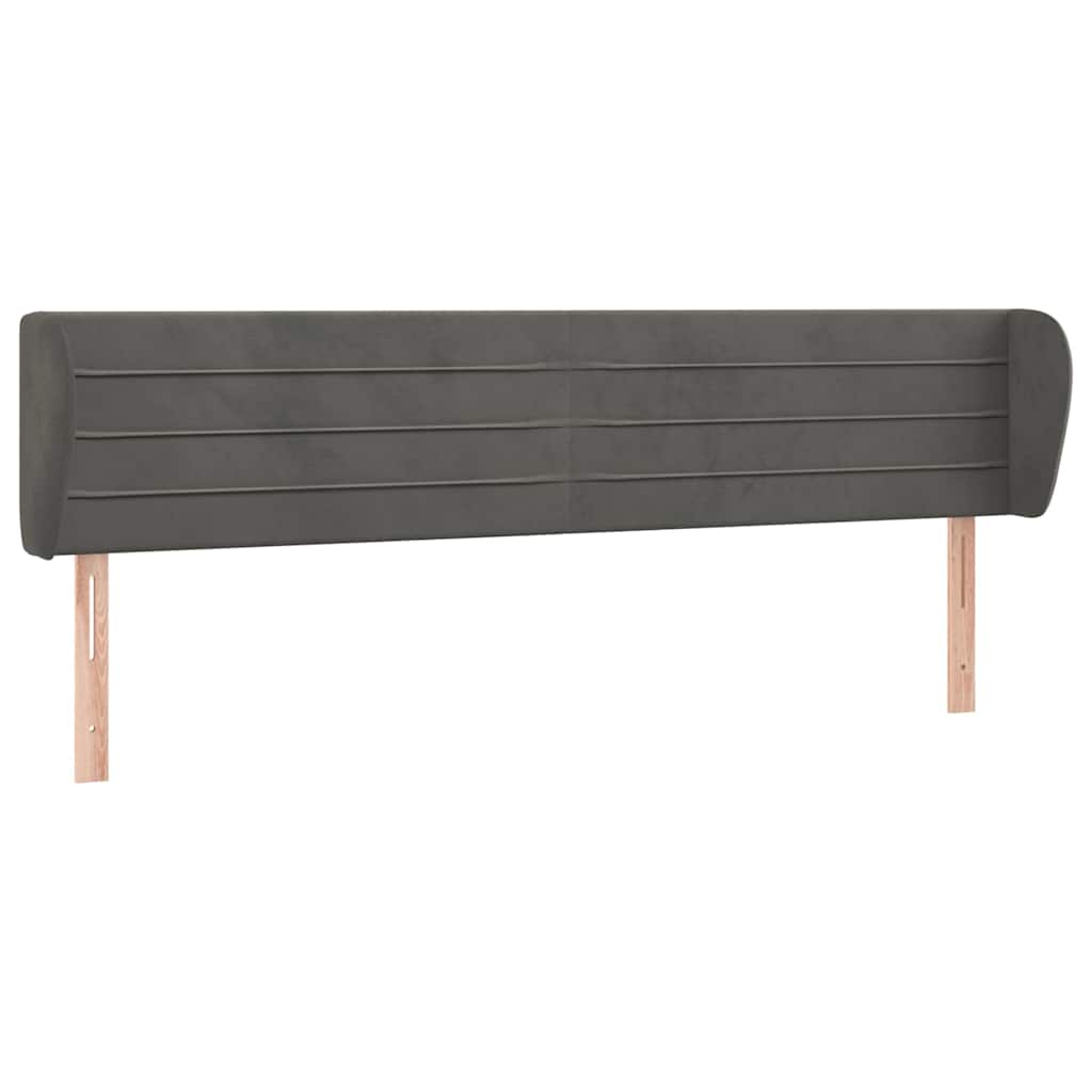 Vidaxl hoofdbord met randen 203x23x78 88 cm fluweel donkergrijs