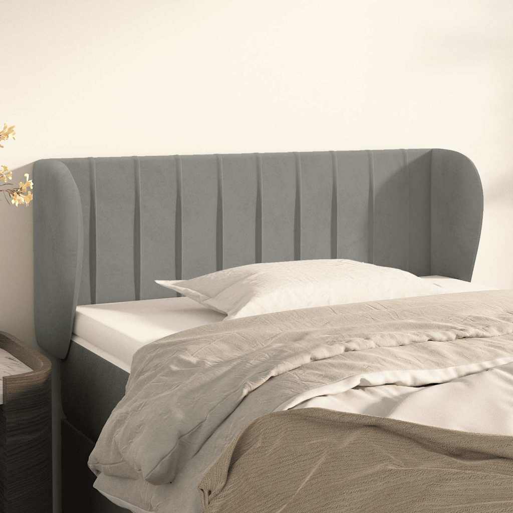 Vidaxl hoofdbord met randen 93x23x78 88 cm fluweel lichtgrijs