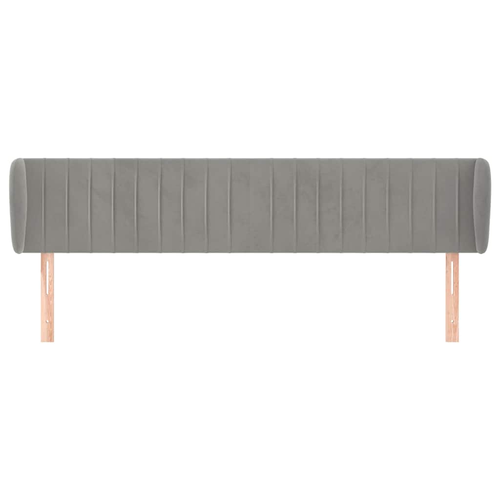 Vidaxl hoofdbord met randen 183x23x78 88 cm fluweel lichtgrijs