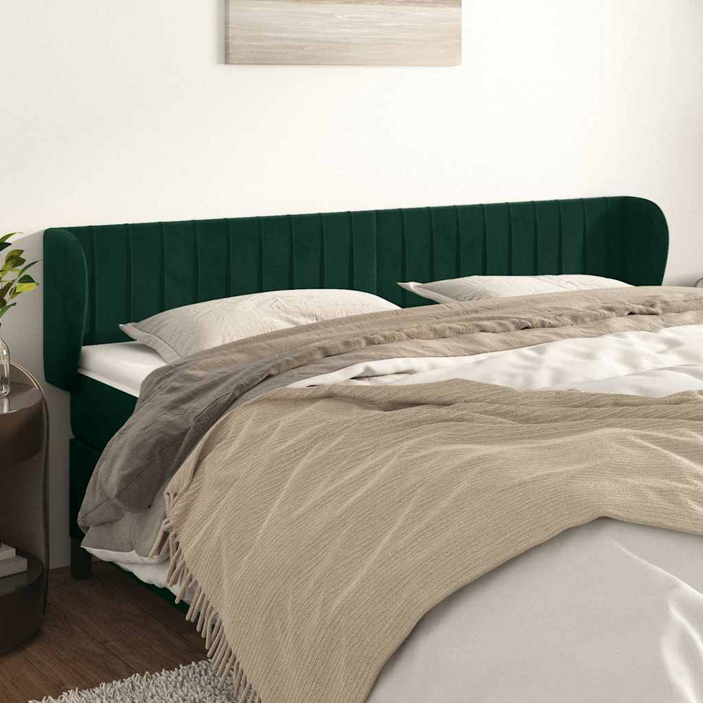 Vidaxl hoofdbord met randen 183x23x78 88 cm fluweel donkergroen