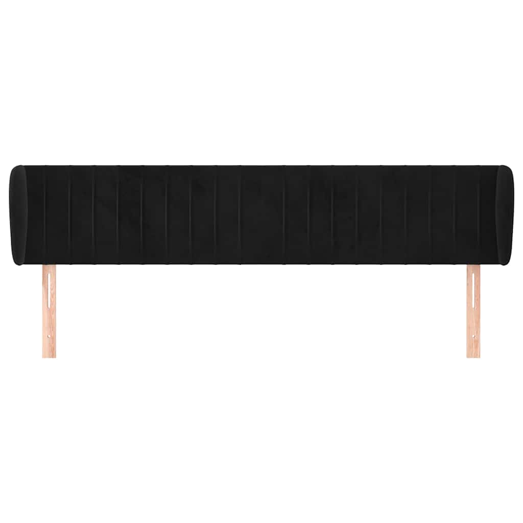 Vidaxl hoofdbord met randen 203x23x78 88 cm fluweel zwart