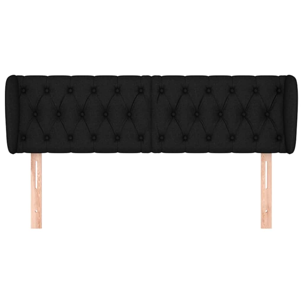 Vidaxl hoofdbord met randen 163x23x78 88 cm stof zwart