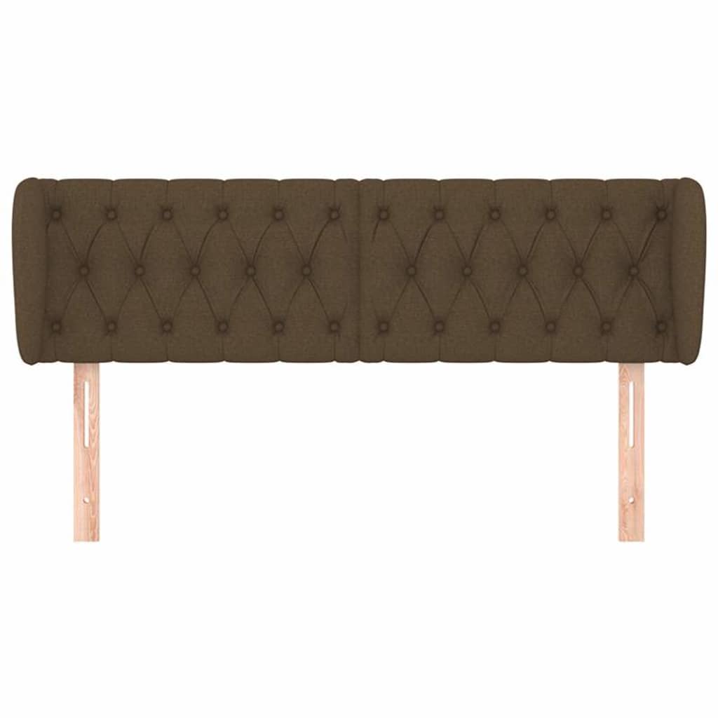Vidaxl hoofdbord met randen 163x23x78 88 cm stof donkerbruin