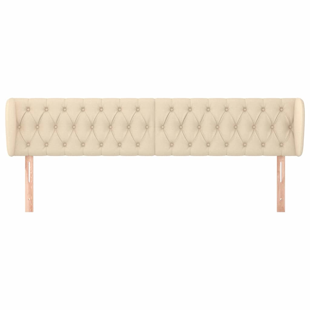 Vidaxl hoofdbord met randen 183x23x78 88 cm stof crèmekleurig