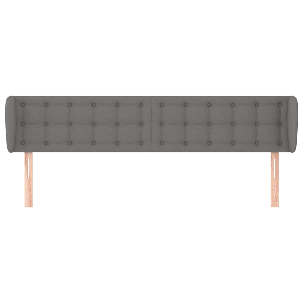 Vidaxl hoofdbord met randen 203x23x78 88 cm stof donkergrijs