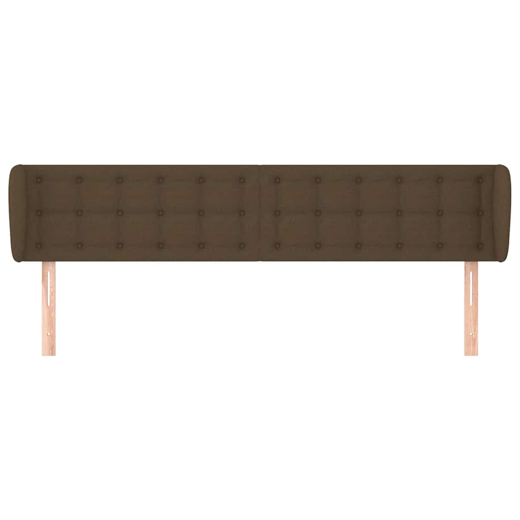Vidaxl hoofdbord met randen 203x23x78 88 cm stof donkerbruin