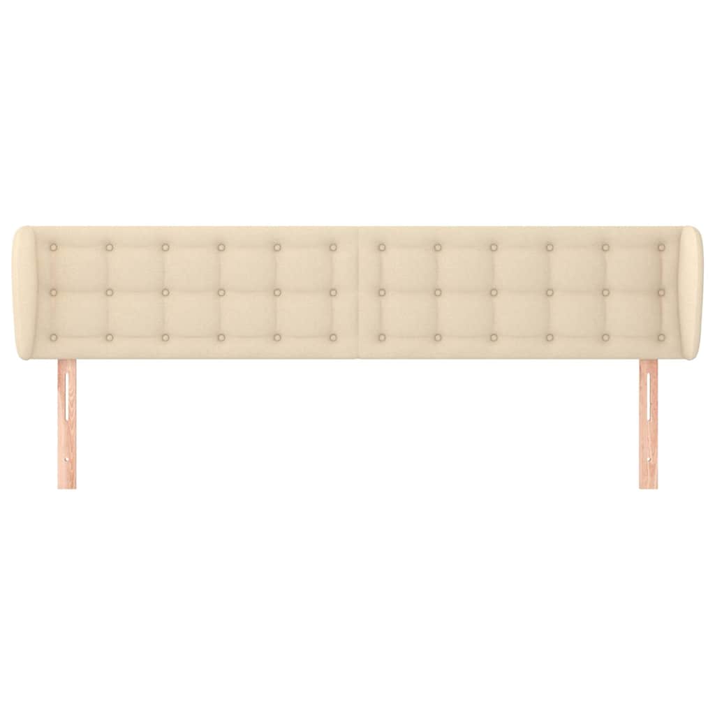 Vidaxl hoofdbord met randen 203x23x78 88 cm stof crèmekleurig