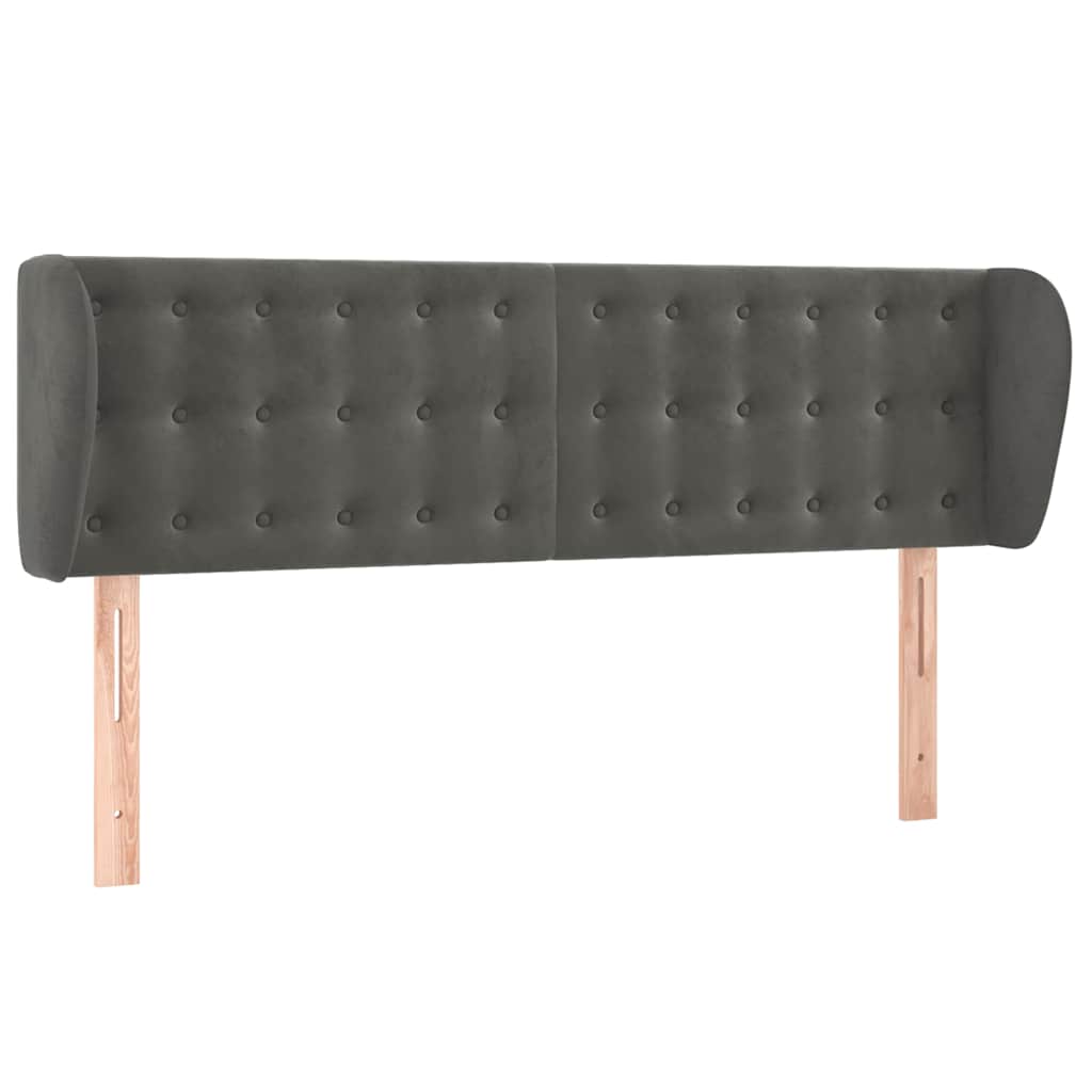 Vidaxl hoofdbord met randen 147x23x78 88 cm fluweel donkergrijs