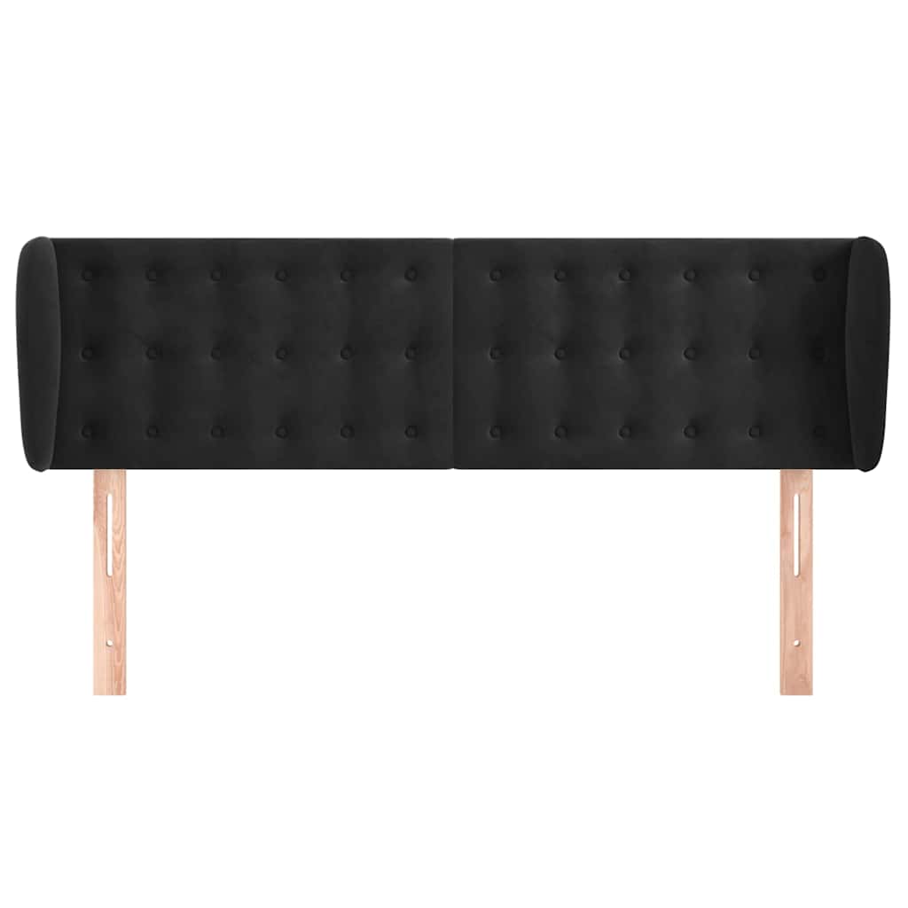 Vidaxl hoofdbord met randen 147x23x78 88 cm fluweel zwart