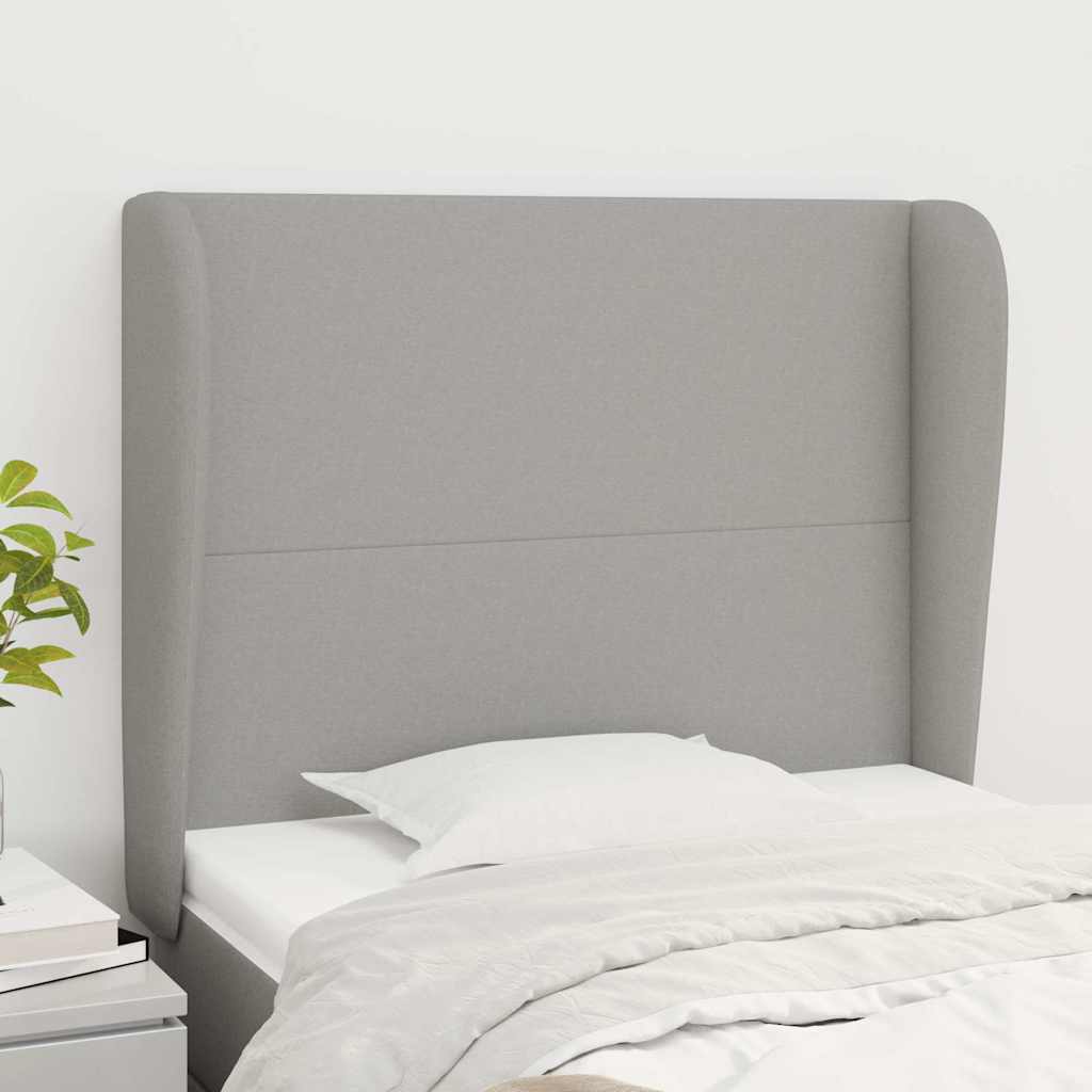 Vidaxl hoofdbord met randen 103x23x118 128 cm stof lichtgrijs