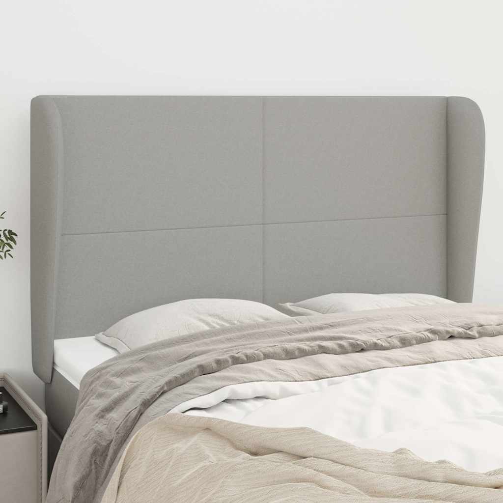 Vidaxl hoofdbord met randen 147x23x118 128 cm stof lichtgrijs